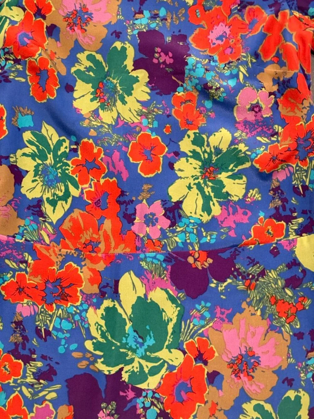 J.Crew Size 0 Blue Multicolor Floral Long Sleeve Shift Mini Dress Pockets